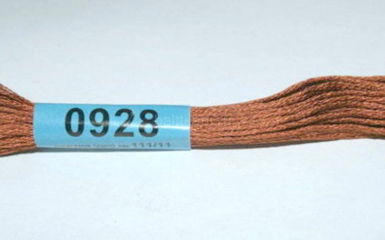 Нитки для вышивания "GAMMA" мулине ( 0820-3070 ) х/б 24 x 8 м №0928 коричнев.