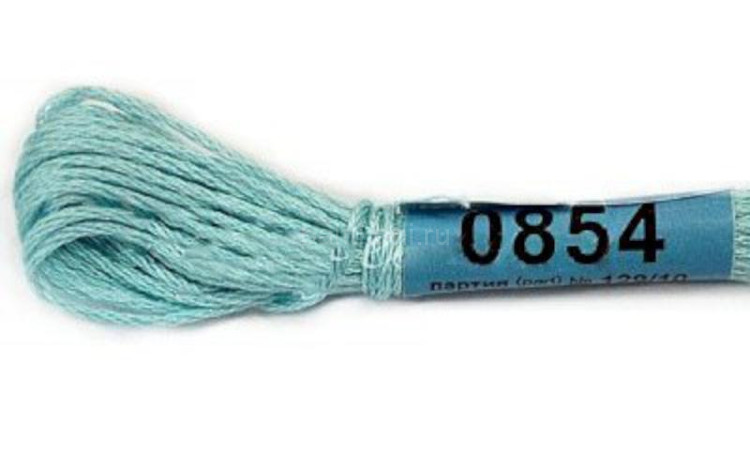 Нитки для вышивания "GAMMA" мулине ( 0820-3070 ) х/б 24 x 8 м №0854 св.голубой