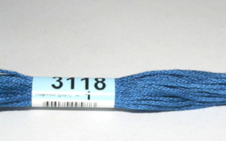 Нитки для вышивания "GAMMA" мулине ( 3071-3172 ) х/б 24 x 8 м №3118 синий