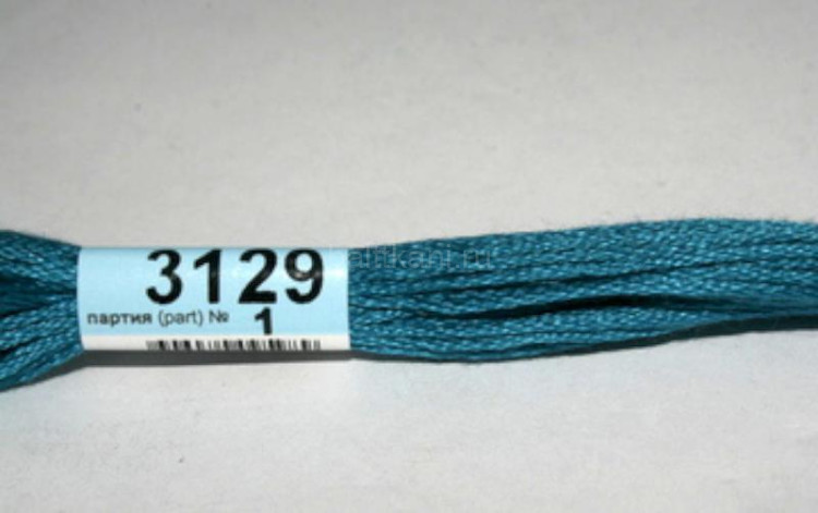 Нитки для вышивания "GAMMA" мулине ( 3071-3172 ) х/б 24 x 8 м №3129 мор.волна