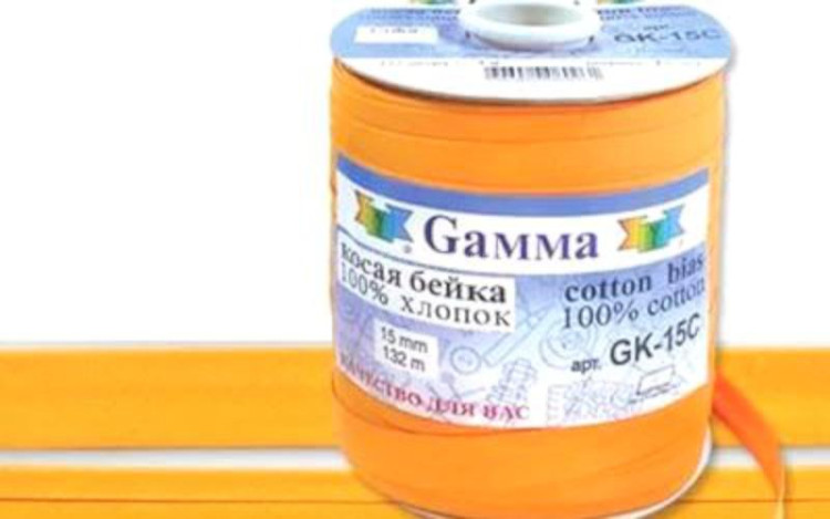 Косая бейка Х/Б "GAMMA" GK-15C 14 - 15 мм №022 оранжевый
