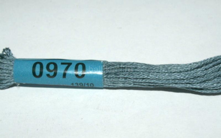 Нитки для вышивания "GAMMA" мулине ( 0820-3070 ) х/б 24 x 8 м №0970 серый