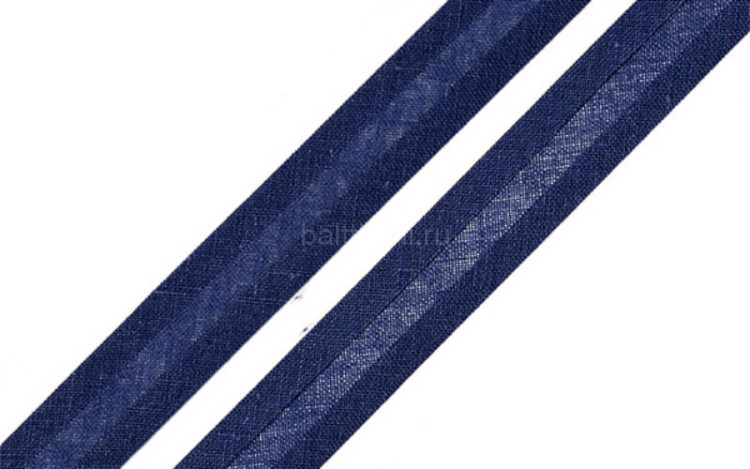 Косая бейка ш-15мм ДС №156 т.синий (уп.130м)