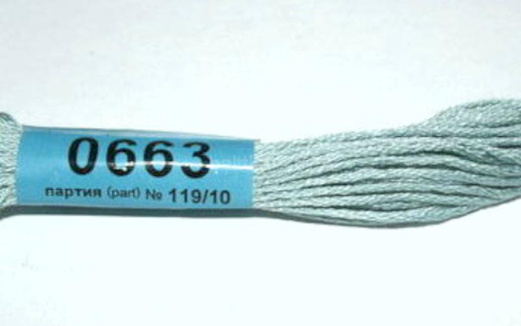 Нитки для вышивания "GAMMA" мулине ( 0207-0819 ) х/б 24 x 8 м №0663 серый