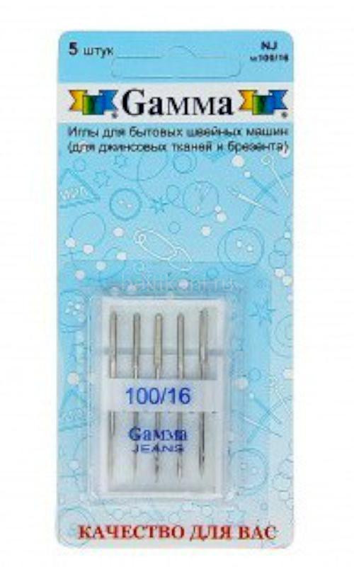 Иглы для быт. шв. машин "Gamma" NT №110 для трикотажа 5 шт М