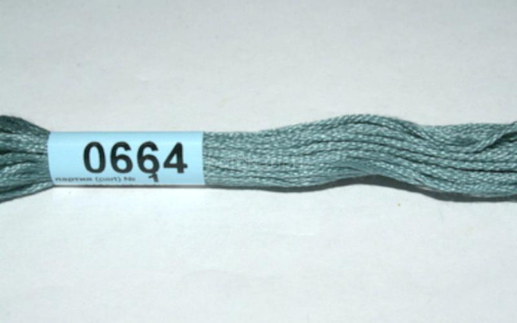 Нитки для вышивания "GAMMA" мулине ( 0207-0819 ) х/б 24 x 8 м №0664 серый