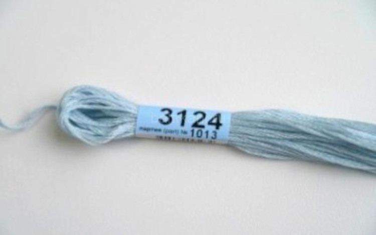 Нитки для вышивания "GAMMA" мулине ( 3071-3172 ) х/б 24 x 8 м №3124 св.голубой