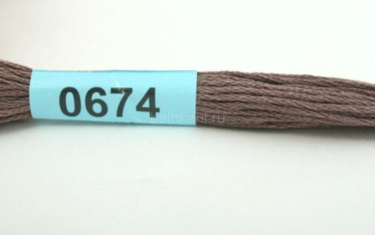 Нитки для вышивания "GAMMA" мулине ( 0207-0819 ) х/б 24 x 8 м №0674 серый
