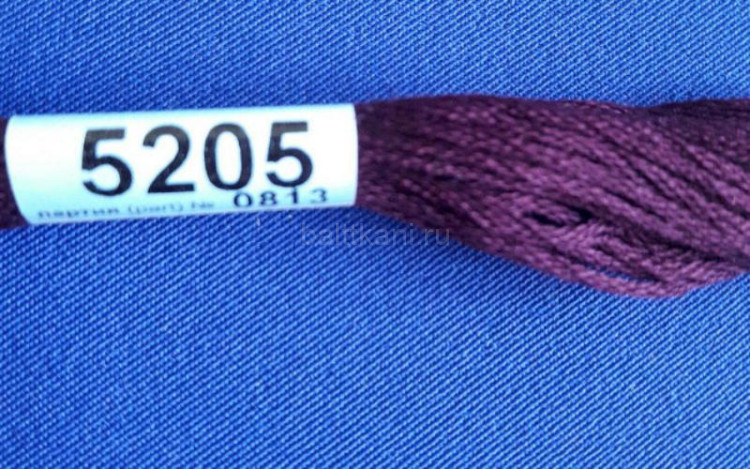 Нитки для вышивания "GAMMA" мулине ( 3173-6115 ) х/б 24 x 8 м №5205 т.т.фиолетовый