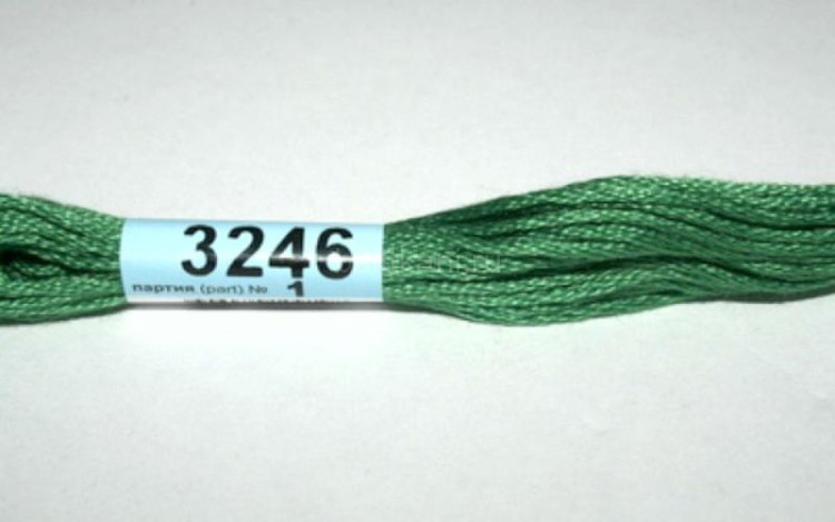 Нитки для вышивания "GAMMA" мулине ( 3173-6115 ) х/б 24 x 8 м №3246 зеленый