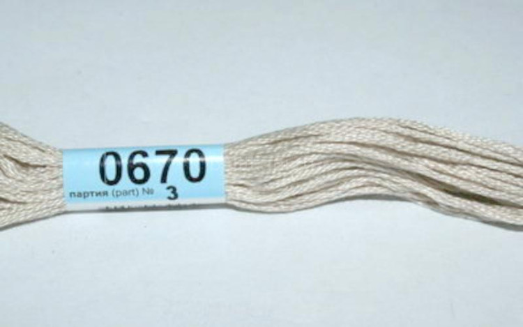 Нитки для вышивания "GAMMA" мулине ( 0207-0819 ) х/б 24 x 8 м №0670 св.роз-серый