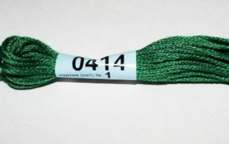 Нитки для вышивания "GAMMA" мулине ( 0207-0819 ) х/б 24 x 8 м №0414 зеленый