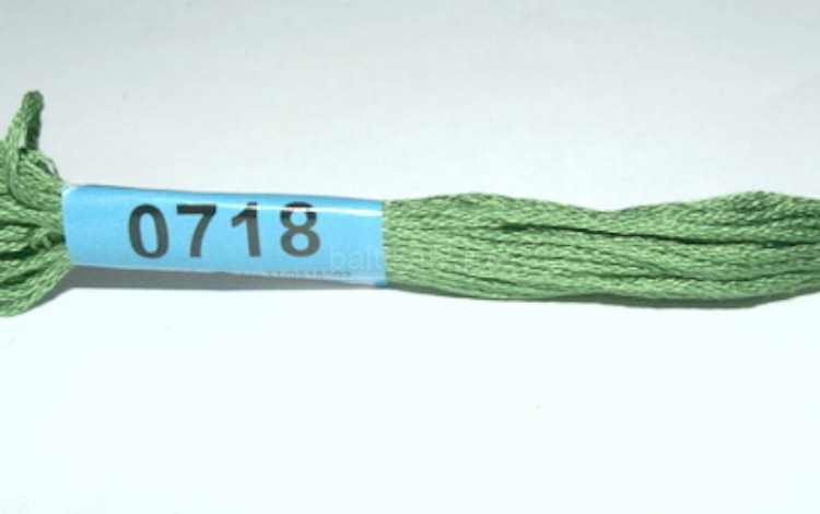 Нитки для вышивания "GAMMA" мулине ( 0207-0819 ) х/б 24 x 8 м №0718 зелёный