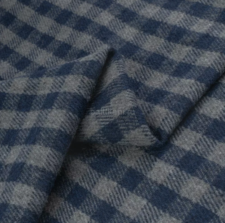 Фланель рубашечн."Клетка" ш-150cм 80%п/э 20%хл. арт.2931 цв.серо-синий
