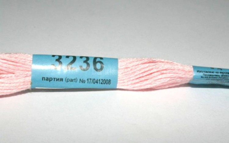 Нитки для вышивания "GAMMA" мулине ( 3173-6115 ) х/б 24 x 8 м №3236 розовый