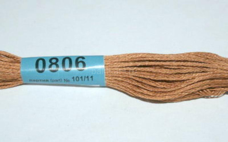 Нитки для вышивания "GAMMA" мулине ( 0207-0819 ) х/б 24 x 8 м №0806 т.бежевый