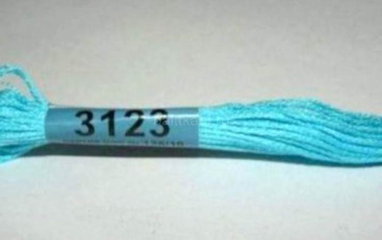 Нитки для вышивания "GAMMA" мулине ( 3071-3172 ) х/б 24 x 8 м №3123 голубой