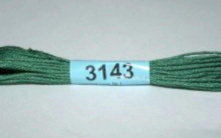 Нитки для вышивания "GAMMA" мулине ( 3071-3172 ) х/б 24 x 8 м №3143 серо-зеленый