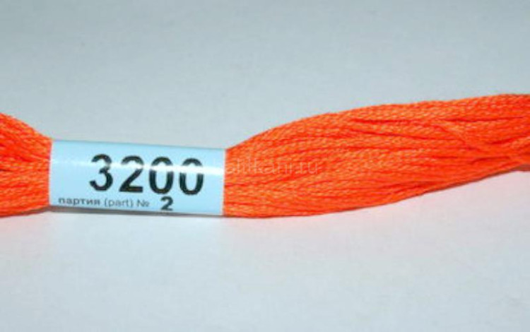 Нитки для вышивания "GAMMA" мулине ( 3173-6115 ) х/б 24 x 8 м №3200 алый