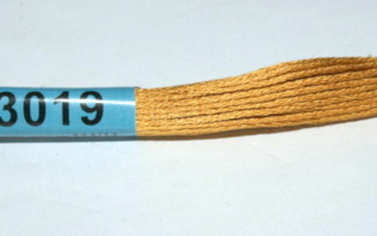 Нитки для вышивания "GAMMA" мулине ( 0820-3070 ) х/б 24 x 8 м №3019 т.охра