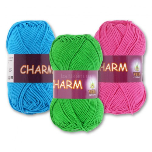 Пряжа CHARM Vita cotton 50гр.100%хл. 106м. в ассортименте Индия