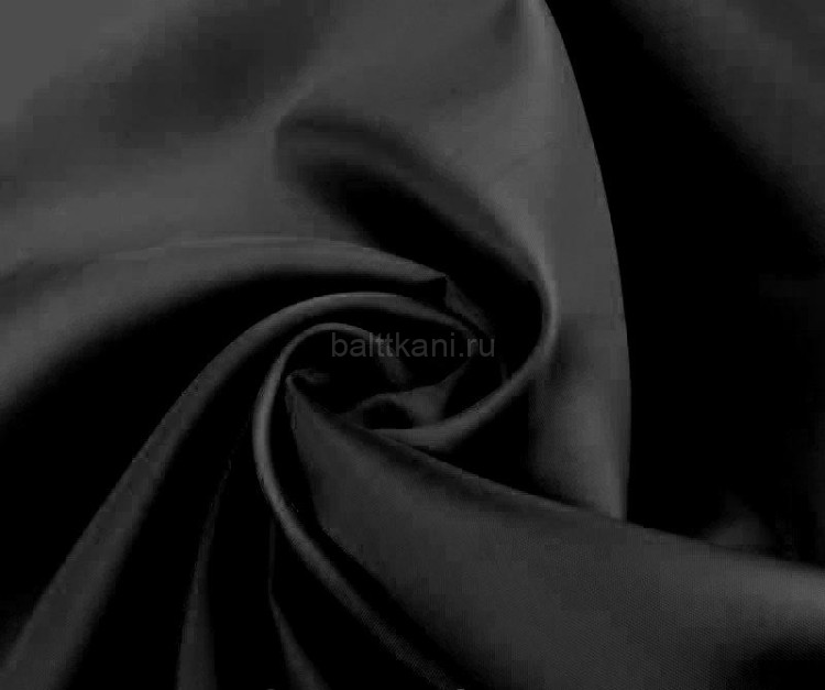 Ткань подклад.ветрозащитная ш-150см 100%ПЭ пл.70гр/м цв.черный