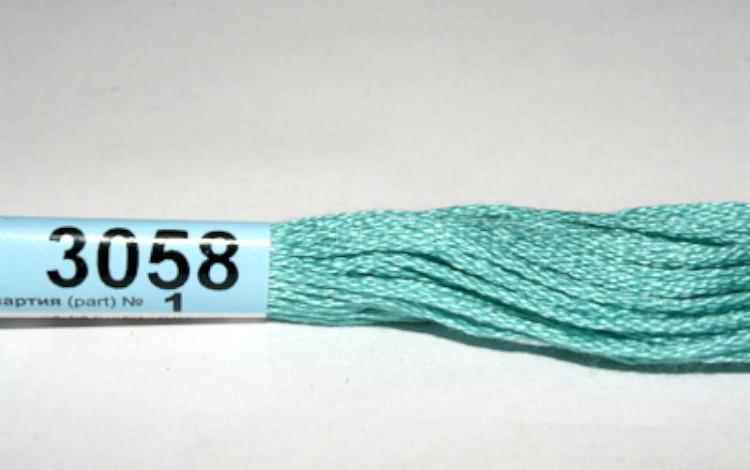 Нитки для вышивания "GAMMA" мулине ( 0820-3070 ) х/б 24 x 8 м №3058 бирюза