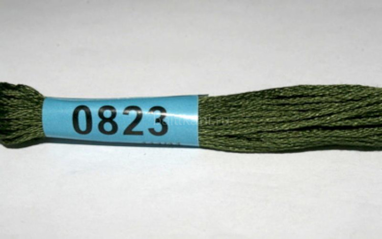 Нитки для вышивания "GAMMA" мулине ( 0820-3070 ) х/б 24 x 8 м №0823 т.хаки