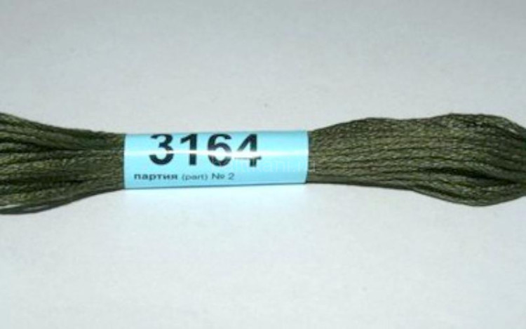 Нитки для вышивания "GAMMA" мулине ( 3071-3172 ) х/б 24 x 8 м №3164 т.коричневый-хаки