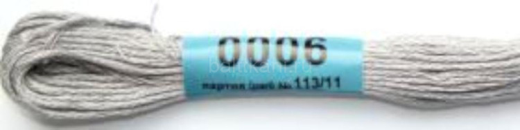Нитки для вышивания "GAMMA" мулине ( 0001-0206 ) х/б 24 x 8 м №0006 св.серый