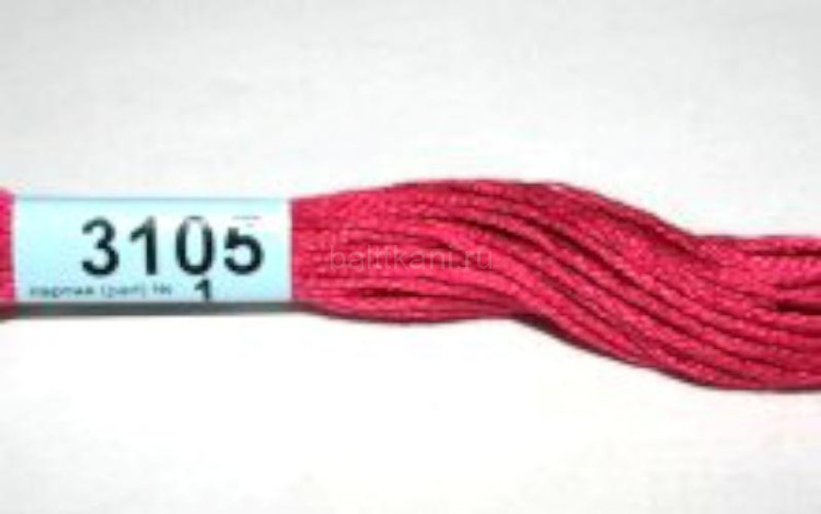 Нитки для вышивания "GAMMA" мулине ( 3071-3172 ) х/б 24 x 8 м №3105 т.малиновый