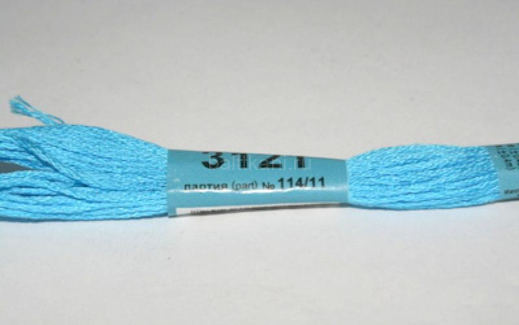 Нитки для вышивания "GAMMA" мулине ( 3071-3172 ) х/б 24 x 8 м №3121 голубой