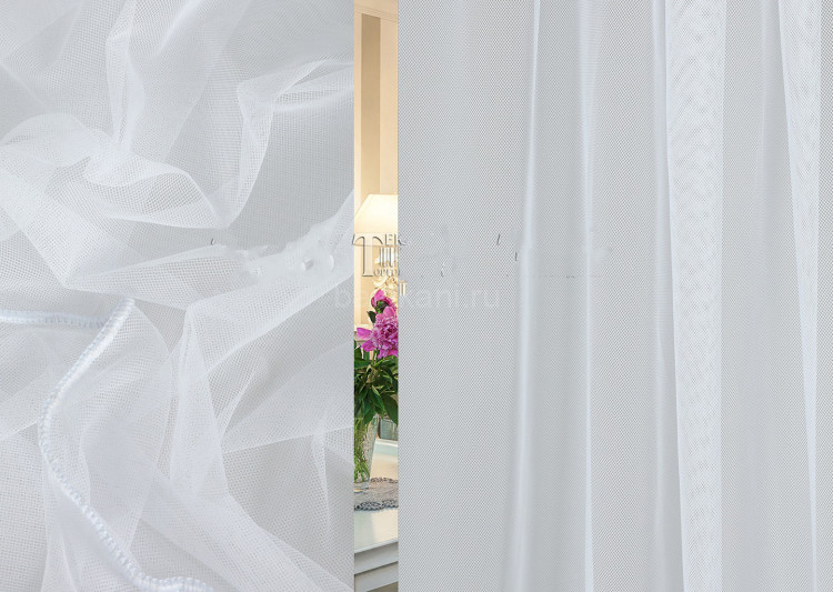 Сетка однотон ТД Текстиль NM S 108-white/300 Set с утяж. 146933 цв.белый