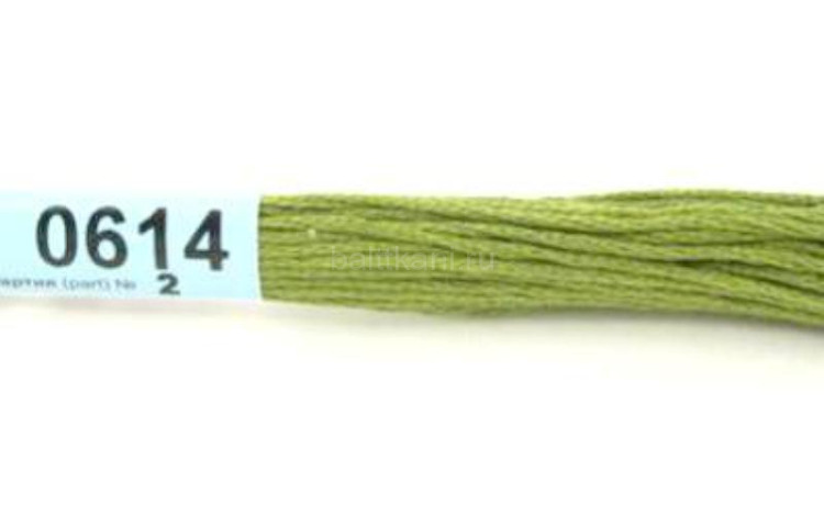 Нитки для вышивания "GAMMA" мулине ( 0207-0819 ) х/б 24 x 8 м №0614 оливковый