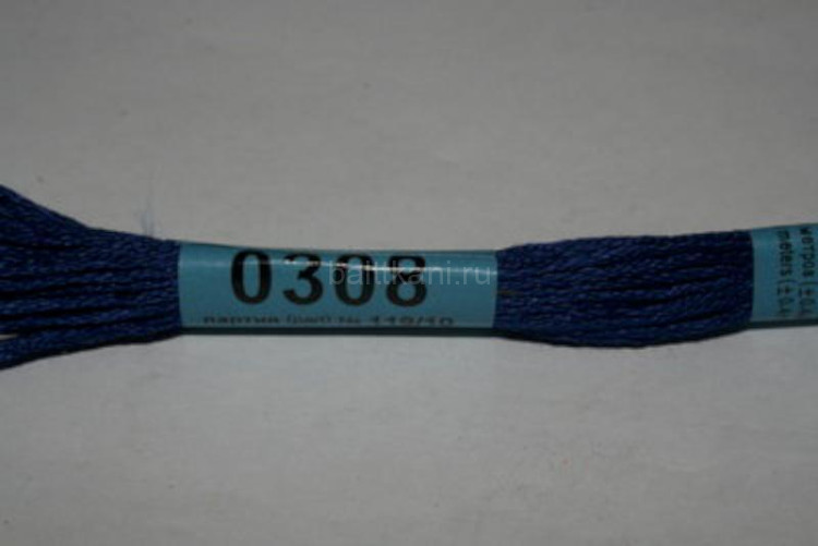 Нитки для вышивания "GAMMA" мулине ( 0207-0819 ) х/б 24 x 8 м №0308 ультрамарин