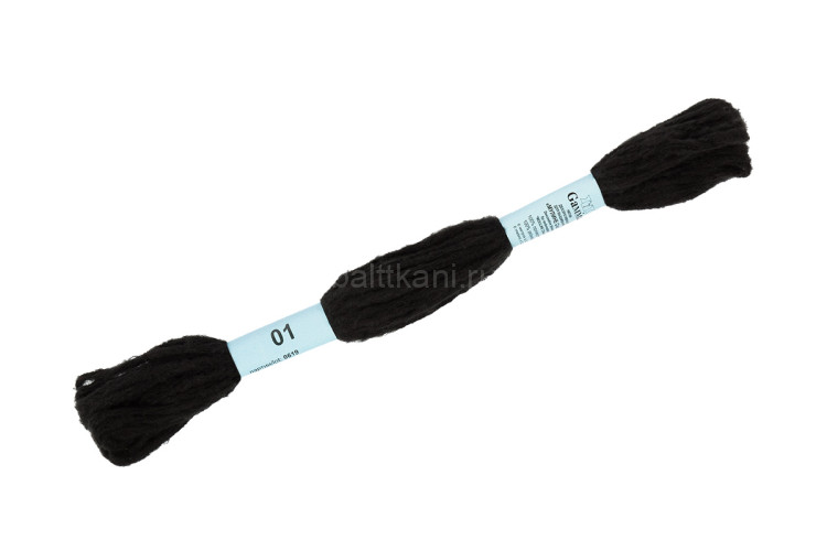 Нитки для вышивания "GAMMA" Мулине Cloud п/э 12 x 6 м №01 черный