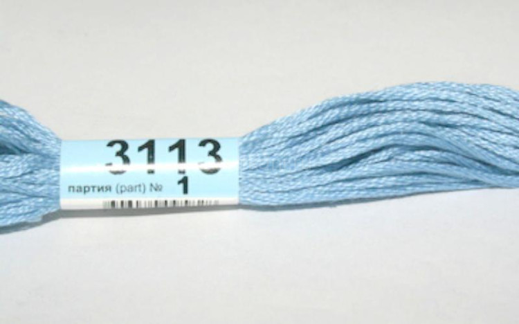 Нитки для вышивания "GAMMA" мулине ( 3071-3172 ) х/б 24 x 8 м №3113 голубой